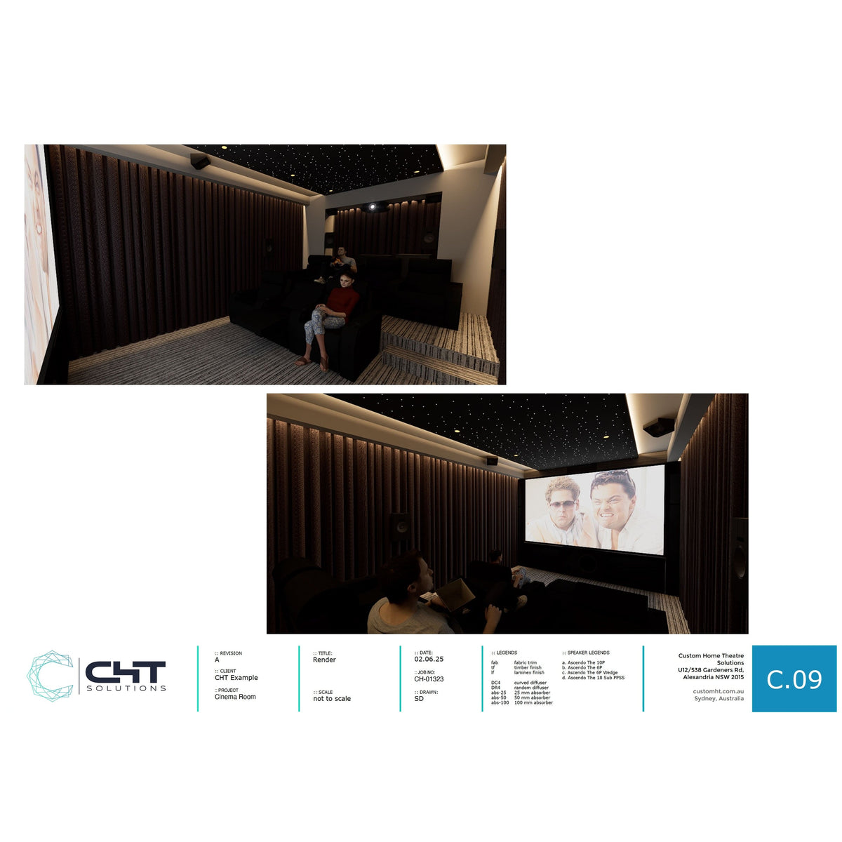 CHT Solutions Home Theatre Room Design - 3D Model & Design Support Service
