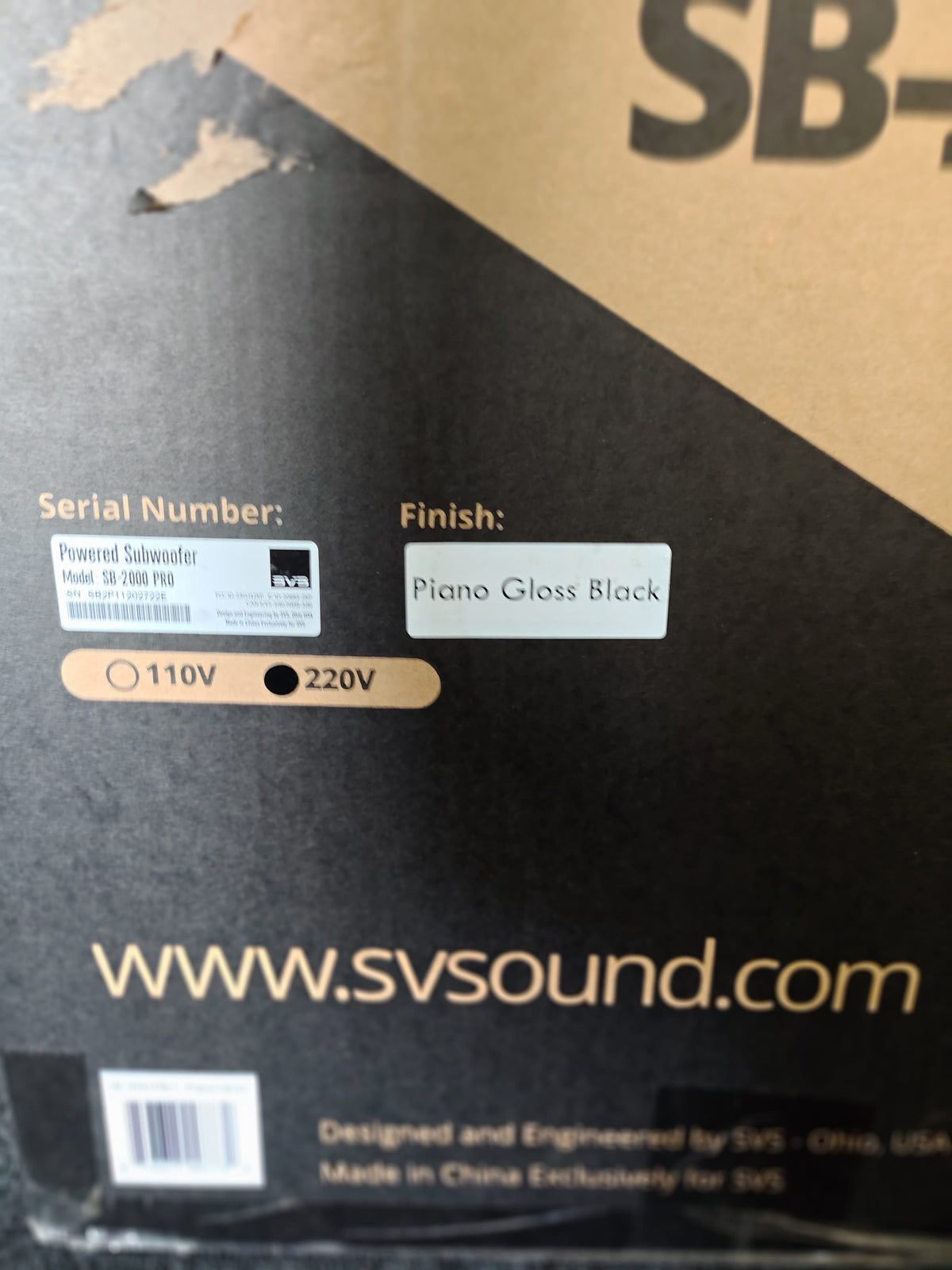 SVS Sound SVS SB-2000 Pro Subwoofer - Piano Gloss Black - Ex Demo Subwoofers