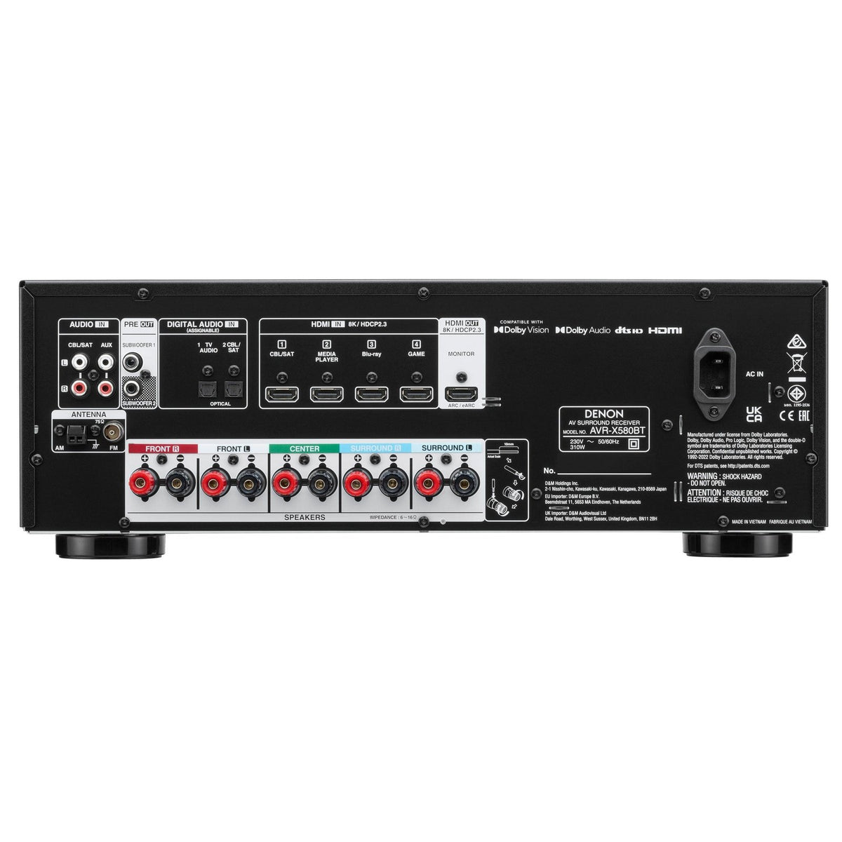 Denon Denon AVR-X580BT 5.2ch AV Receiver AV Receivers