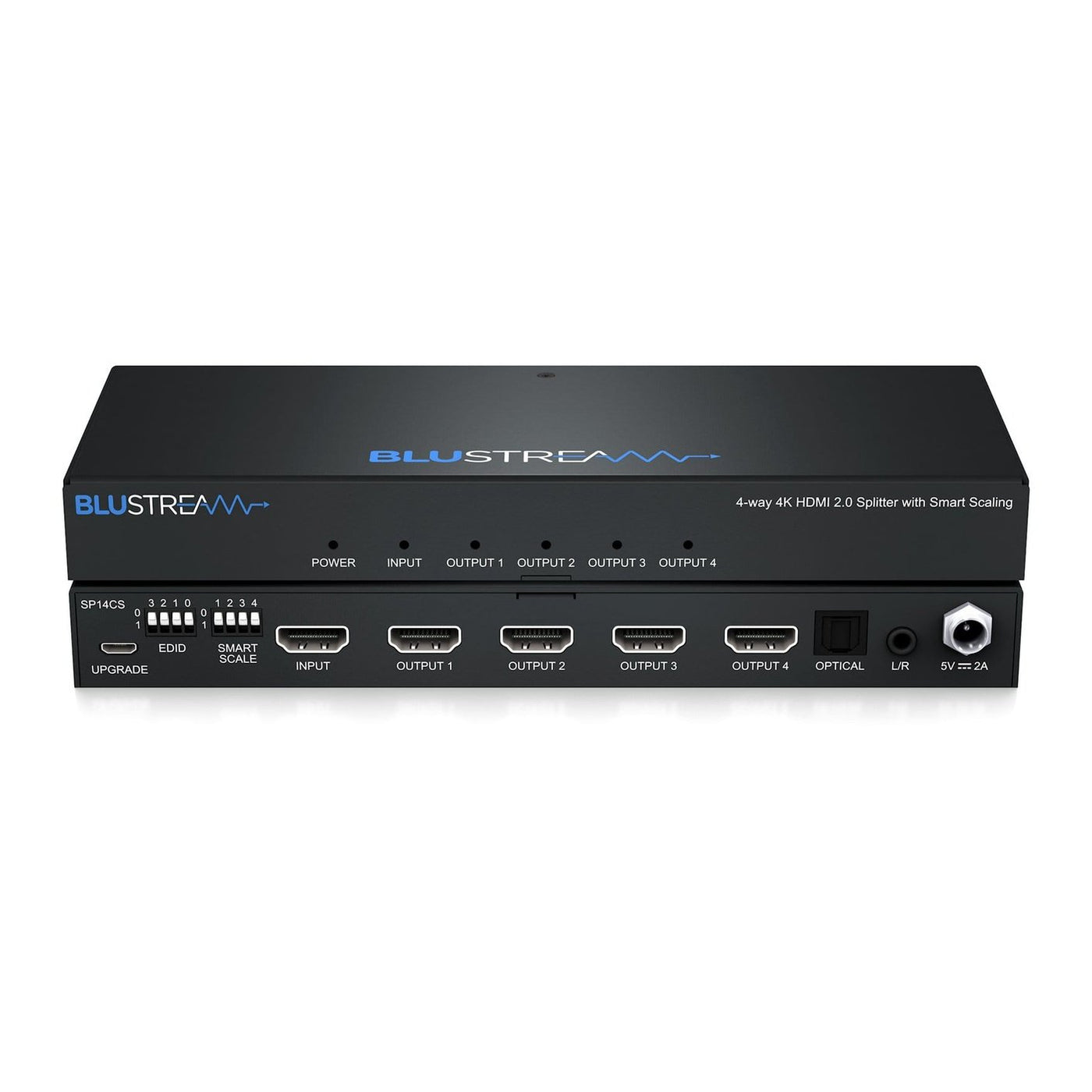 Blustream Blustream SP14CS 4-Way 4K HDMI Splitter with Smart Scaling, Audio Breakout and EDID Management HDMI Splitters