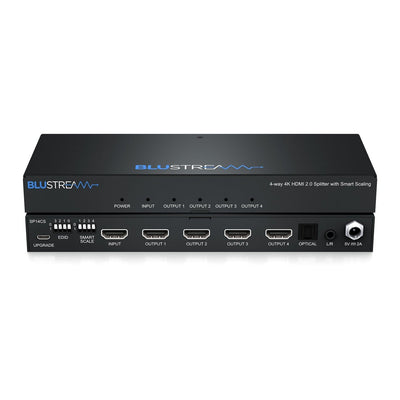 Blustream Blustream SP14CS 4-Way 4K HDMI Splitter with Smart Scaling, Audio Breakout and EDID Management HDMI Splitters