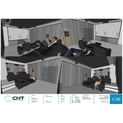 CHT Solutions Home Theatre Room Design - 3D Model & Design Support Service