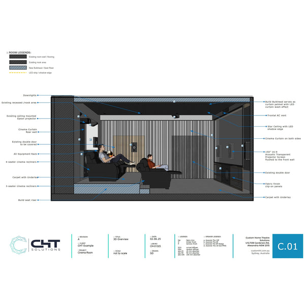CHT Solutions Home Theatre Room Design - 3D Model & Design Support Service