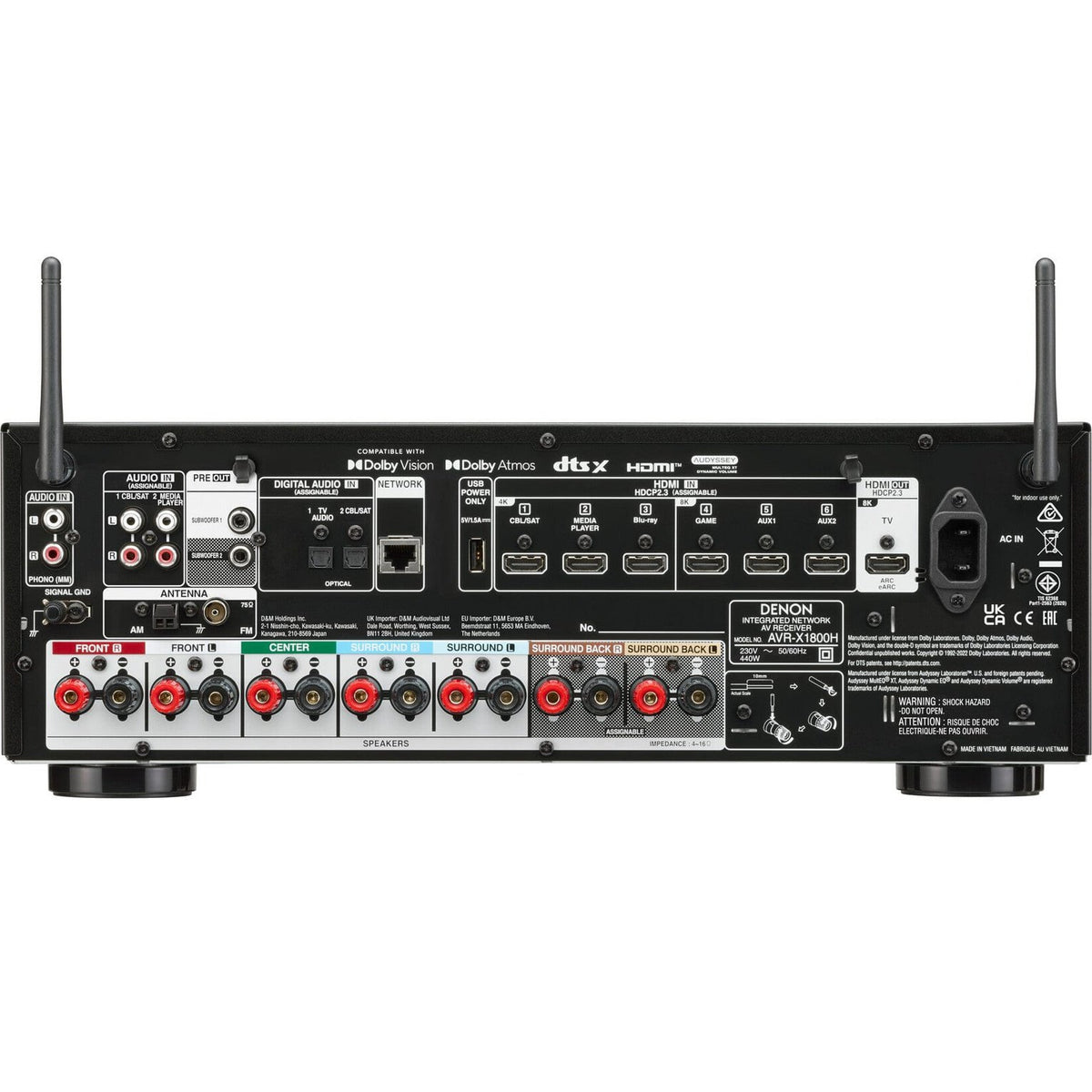 Denon Denon AVR-X1800H 7.2ch AV Receiver - Pre-Order AV Receivers