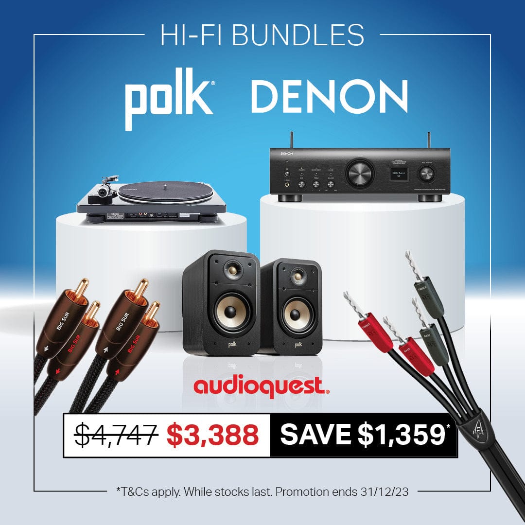 Denon Denon PMA-900HNE + DP-450USB + ES20 Speakers Package with AudioQuest Integrated Amplifiers
