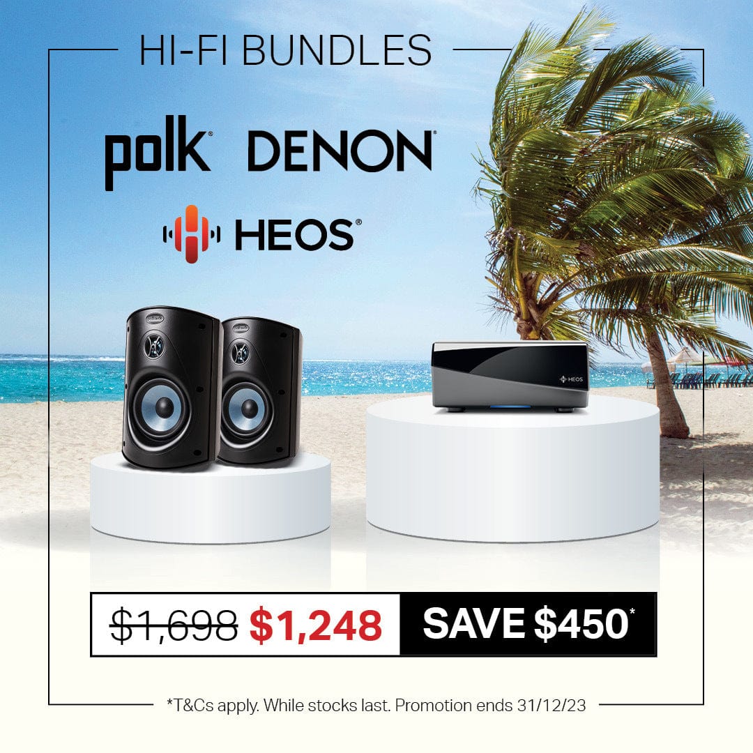 Denon Polk Atrium 6 Outdoor Speakers + HEOS AMP HS2 Outdoor Speakers