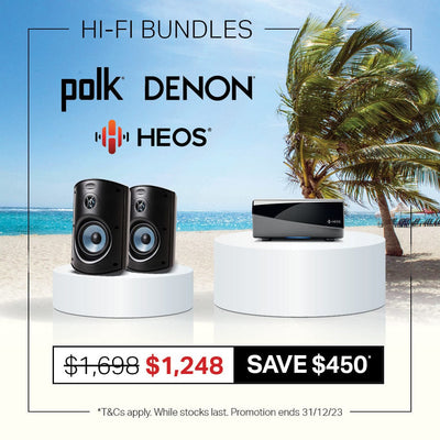 Denon Polk Atrium 6 Outdoor Speakers + HEOS AMP HS2 Outdoor Speakers