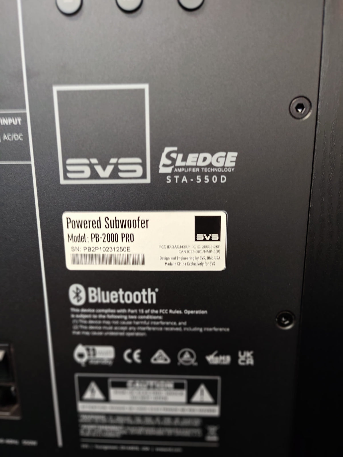 SVS Sound SVS PB-2000 Pro Subwoofer - Black Ash - Ex Demo Subwoofers