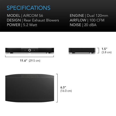 AC Infinity AC Infinity AIRCOM S6 AV Component Cooling System - Rear Exhaust Component Cooling