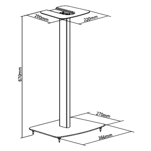 CHT Solutions Speaker Stands Pair 670mm High Speaker Stands