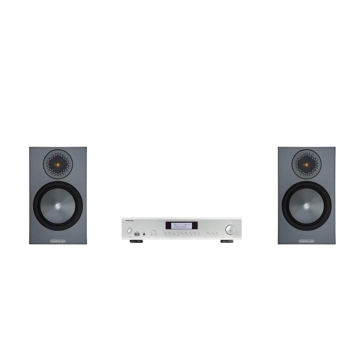 Monitor Audio Bronze 50 Speakers and Rotel Amplifier Package